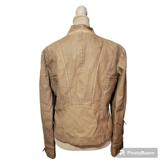 Baccini Faux Leather Vintage Motorcycle Jacket Women's Size Medium - Picture 3 of 7